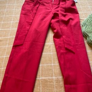 ‘Flirtatious’ red business casual pants